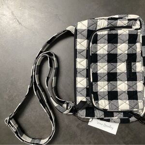 NWT New Vera Bradley Purse Crossbody RFID Little Hipster Pearl Buffalo Check